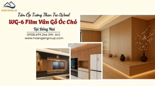 Tấm Ốp Tường Than Tre iWood WG-6 Film Vân Gỗ Óc Chó Tại Đồng Nai