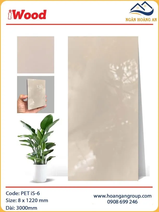 Tấm Ốp Tường Than Tre Phủ PET iWood iS-6