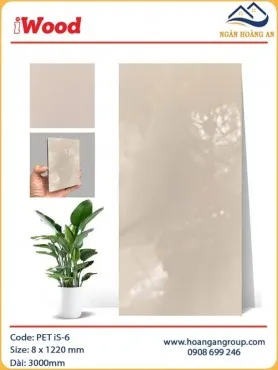Tấm Ốp Tường Than Tre Phủ PET iWood iS-6
