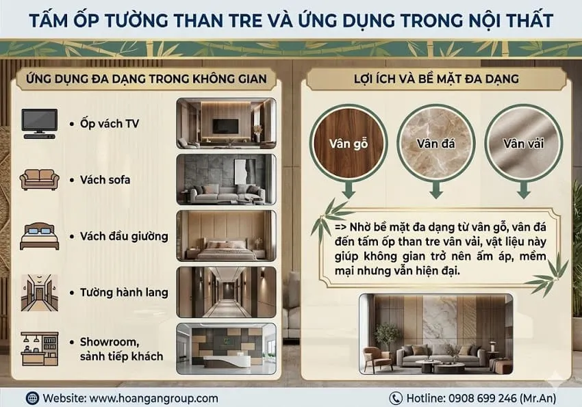 Tấm Ốp Tường Than Tre Và Ứng Dụng Trong Nội Thất