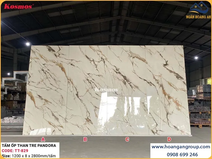 Ốp Tường Tấm Ốp Than Tre Vân Đá Pandora Kosmos TT-829