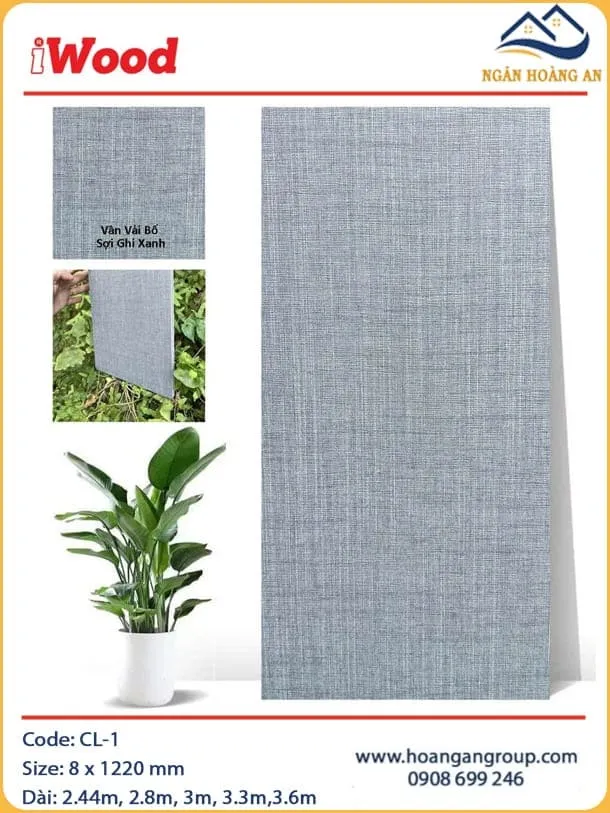 Tấm Ốp Tường Than Tre Vân Vải iWood CL-1 Cắt Theo Yêu Cầu