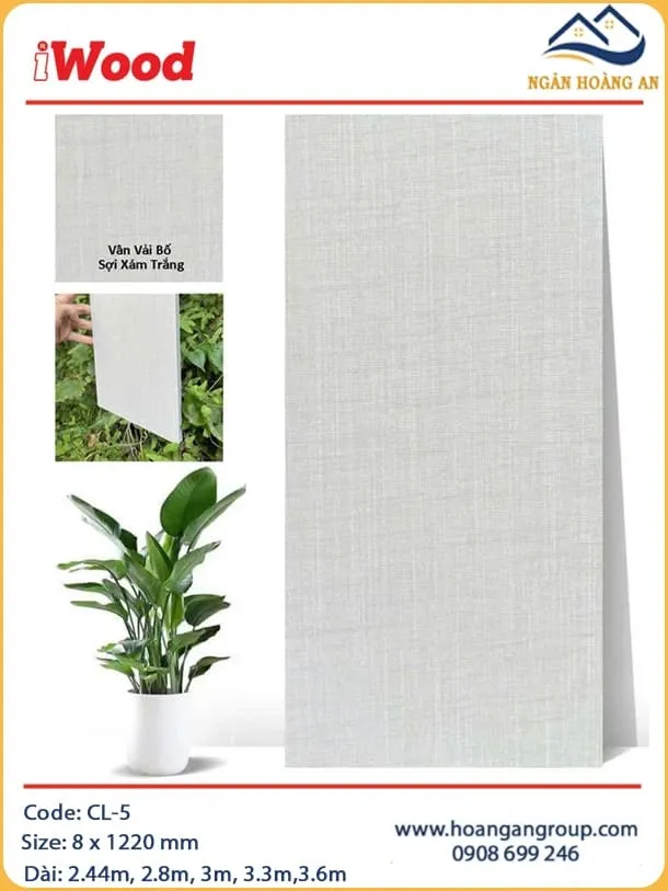 Tấm Ốp Tường Than Tre Vân Vải iWood CL-5 Cắt Theo Yêu Cầu Tấm Ốp Tường Than Tre Vân Vải iWood CL-5 Cắt Theo Yêu Cầu