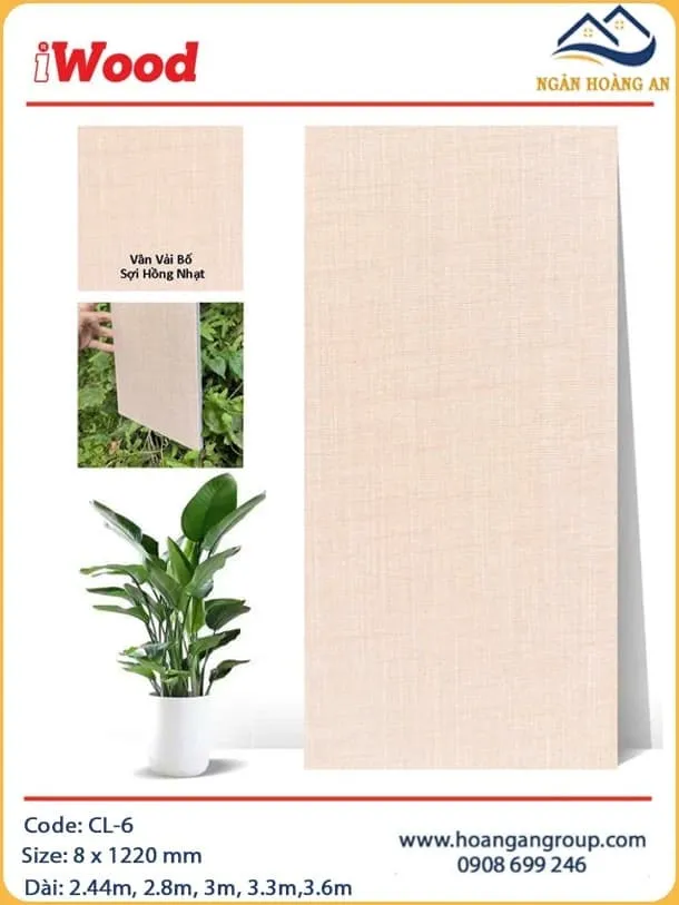 Tấm Ốp Tường Than Tre Vân Vải iWood CL-6 Cắt Theo Yêu Cầu