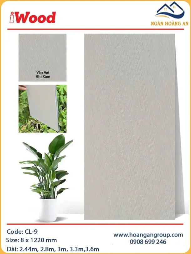 Tấm Ốp Tường Than Tre Vân Vải iWood CL-9 Cắt Theo Yêu Cầu Tấm Ốp Tường Than Tre Vân Vải iWood CL-9 Cắt Theo Yêu Cầu
