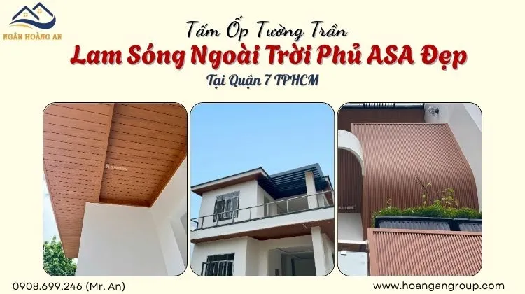 Tấm Ốp Tường Trần Lam Sóng Ngoài Trời Phủ ASA Đẹp