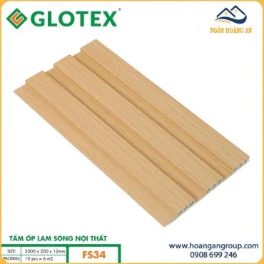 Tấm Ốp Tường Trần Lam Sóng Nhựa Giả Gỗ Glotex FS34