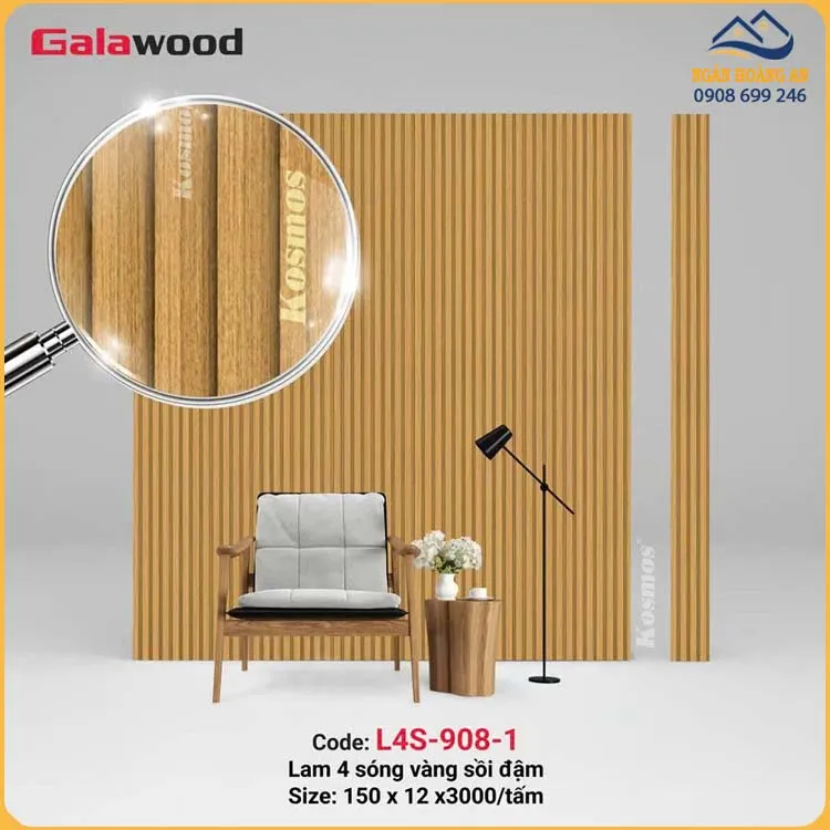 Tấm Ốp Tường Lam Sóng Galawood Giả Gỗ L4S-098-1