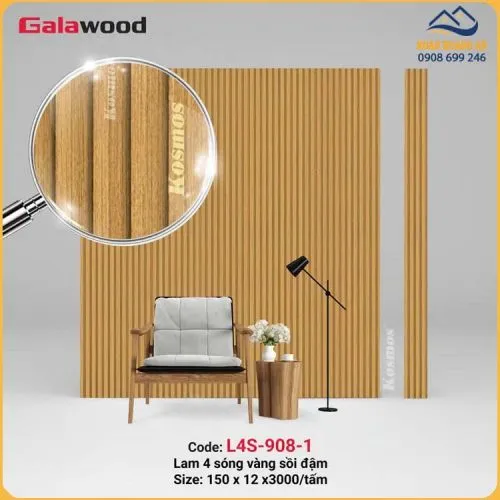 Tấm Ốp Tường Lam Sóng Galawood Giả Gỗ L4S-098-1
