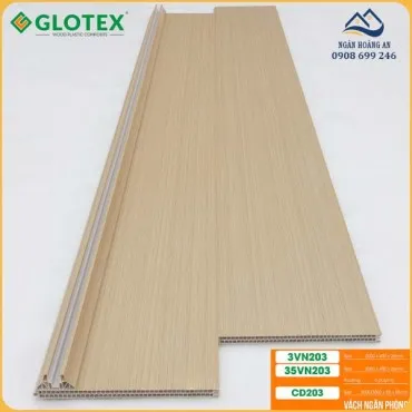 Tấm Ốp Vách Ngăn Phòng Vân Gỗ Glotex VN203