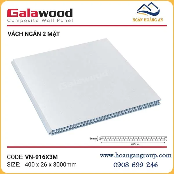 Tấm Vách Ngăn Phòng Màu Trắng Galawood VN-916 Tại Bình Chánh TPHCM