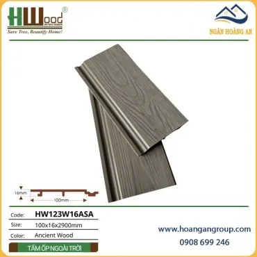 Tấm Ốp Vách Ngoài Trời ASA Hwood HW123W16ASA Ancient Wood