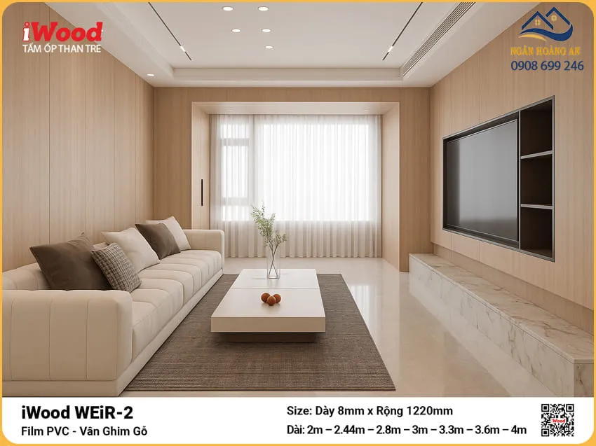 Tấm Ốp WEiR-2 Vân Ghim Gỗ Ốp Vách Trang Trí Nội Thất