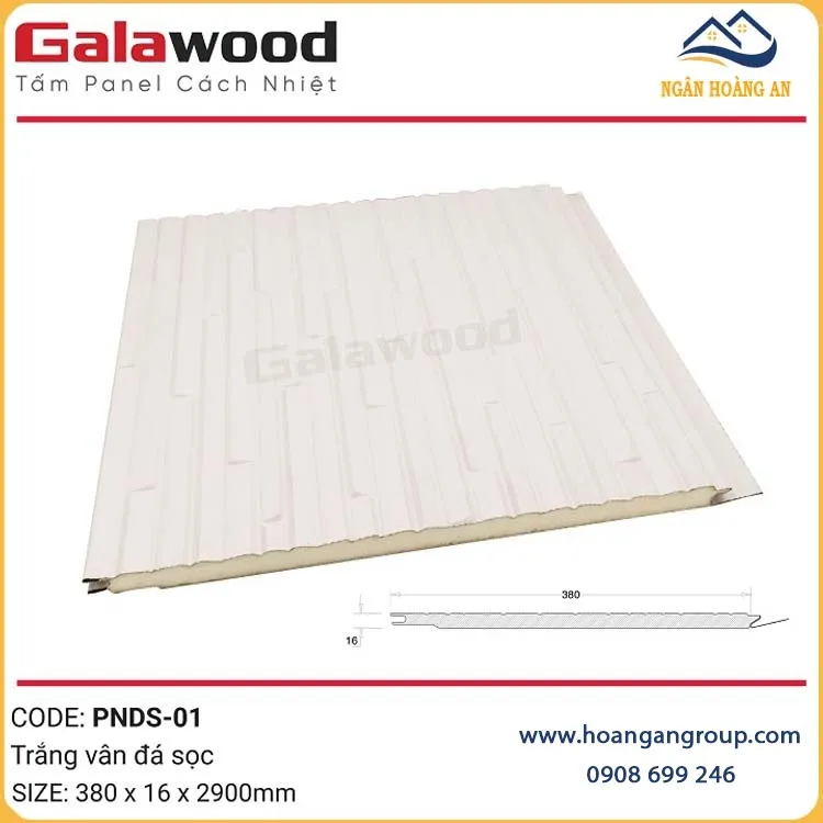 Tấm Panel Cách Nhiệt Galawood 16mm Vân Đá Sọc Trắng PNDS-01 Tấm Panel Cách Nhiệt GalawoTấm Panel Cách Nhiệt Galawood 16mm Vân Đá Sọc Trắng PNDS-01od PNDS-01 16mm Ốp Vách Công Trình Nhà Tiền Chế