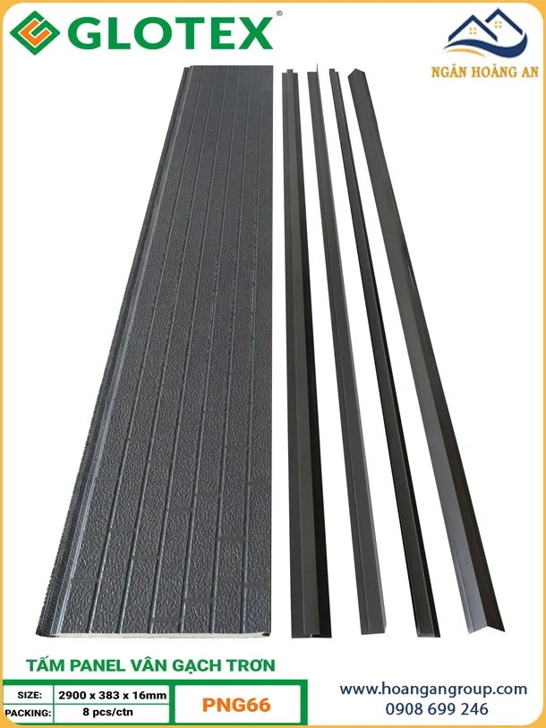 Tấm Panel Ốp Nhà Xưởng Glotex 16mm PNG66 Vân Gạch Ghi Xám Tấm Panel Ốp Nhà Xưởng Glotex 16mm PNG66 Vân Gạch Ghi Xám