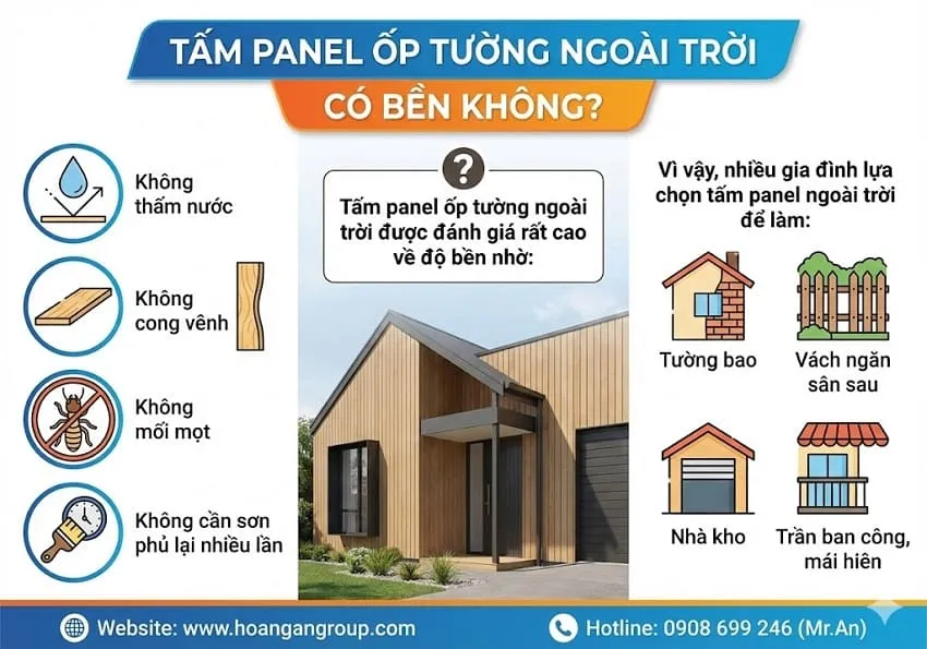 Tấm Panel Ốp Tường Ngoài Trời Có Bền Không? Tấm Panel Ốp Tường Ngoài Trời Có Bền Không?