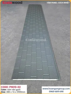 Tấm Panel Ốp Tường Ngoài Trời Galawood PNVD-02 Xám Vân Gạch 