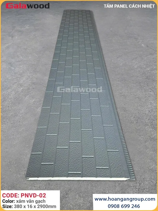 Tấm Panel Ốp Tường Ngoài Trời Galawood PNVD-02 Xám Vân Gạch
