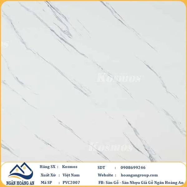 Tấm Nhựa Ốp Tường PVC Giả Đá Kosmos Màu Vân Mây