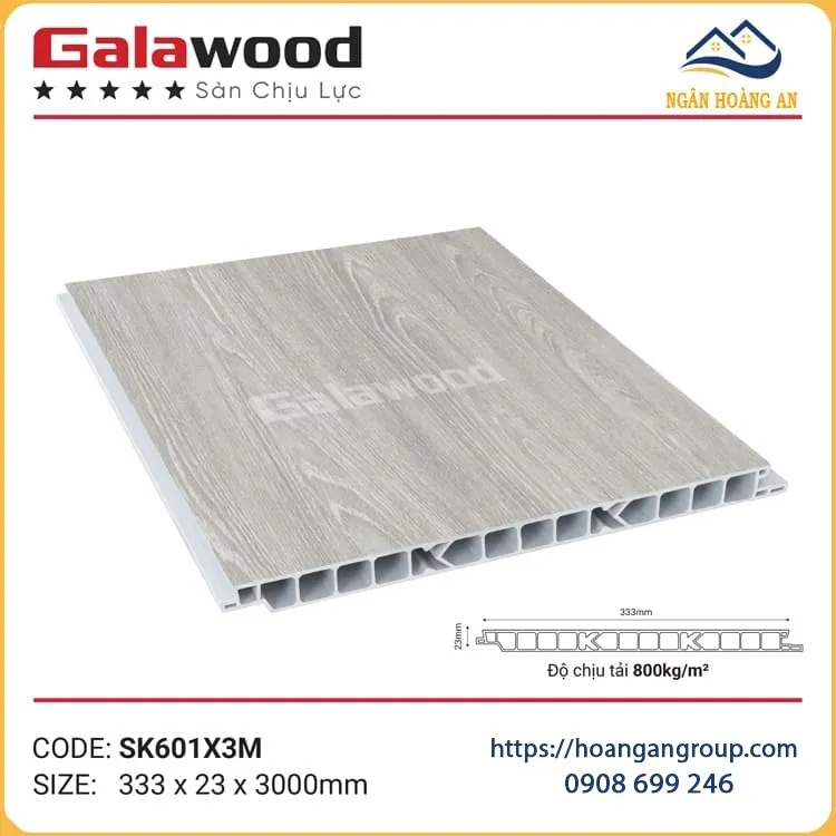 Tấm Sàn Chịu Lực Nhựa PVC Giả Gỗ wood SK601X3M