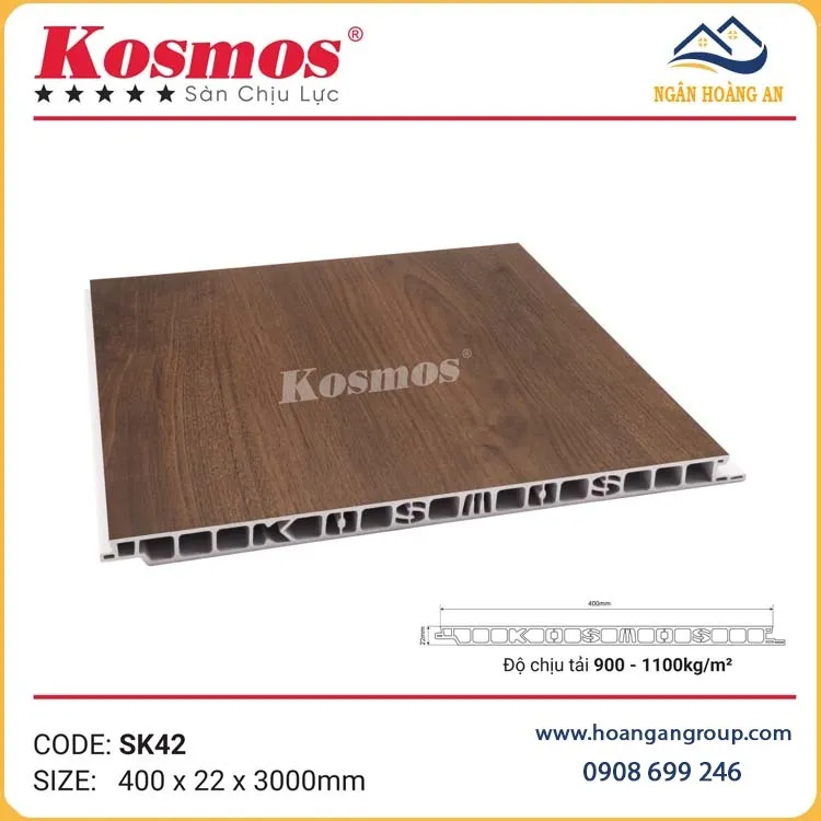Tấm Sàn Nhựa Chịu Lực Giả Vân Gỗ Làm Gác Xép Kosmos SK42X3M Tấm Sàn Nhựa Chịu Lực Giả Vân Gỗ Làm Gác Xép Kosmos SK42X3M