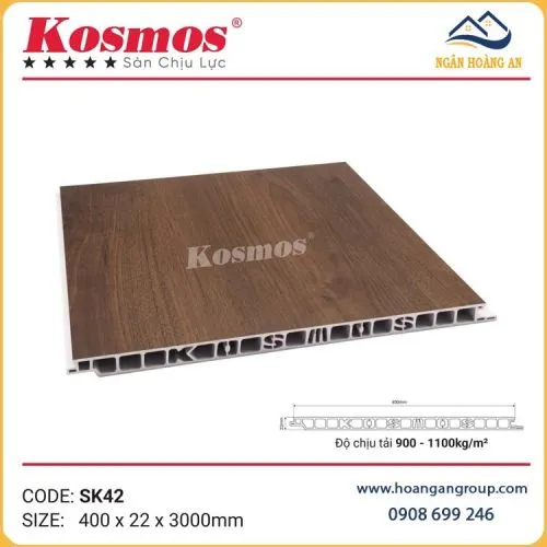 Tấm Sàn Nhựa Chịu Lực Giả Vân Gỗ Làm Gác Xép Kosmos SK42X3M