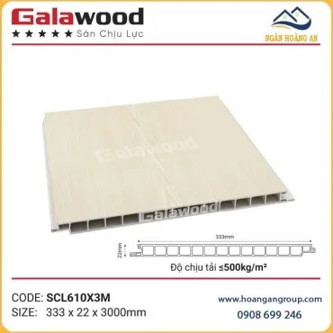 Tấm Sàn Nhựa Chịu Lực  PVC Giả Vân Gỗ Galawood SCL610X3M