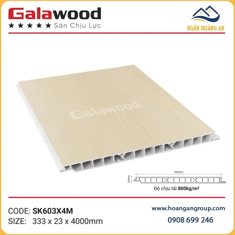 Tấm Sàn Nhựa Chịu Lực Vân Gỗ Làm Gác Lửng Galawood SK603X4M