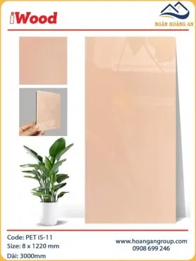 Tấm Sợi Than Tre Đa Năng Ốp Tường Phủ PET iWood iS-11