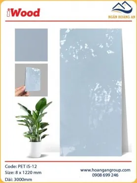 Tấm Sợi Than Tre Đa Năng Ốp Tường Phủ PET iWood iS-12