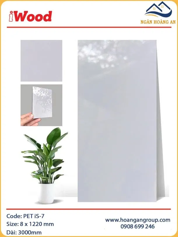 Tấm Sợi Than Tre Đa Năng Ốp Tường Phủ PET iWood iS-7