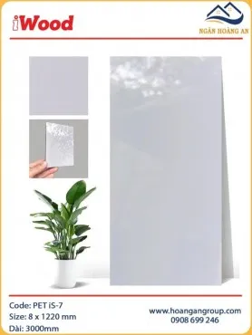 Tấm Sợi Than Tre Đa Năng Ốp Tường Phủ PET iWood iS-7