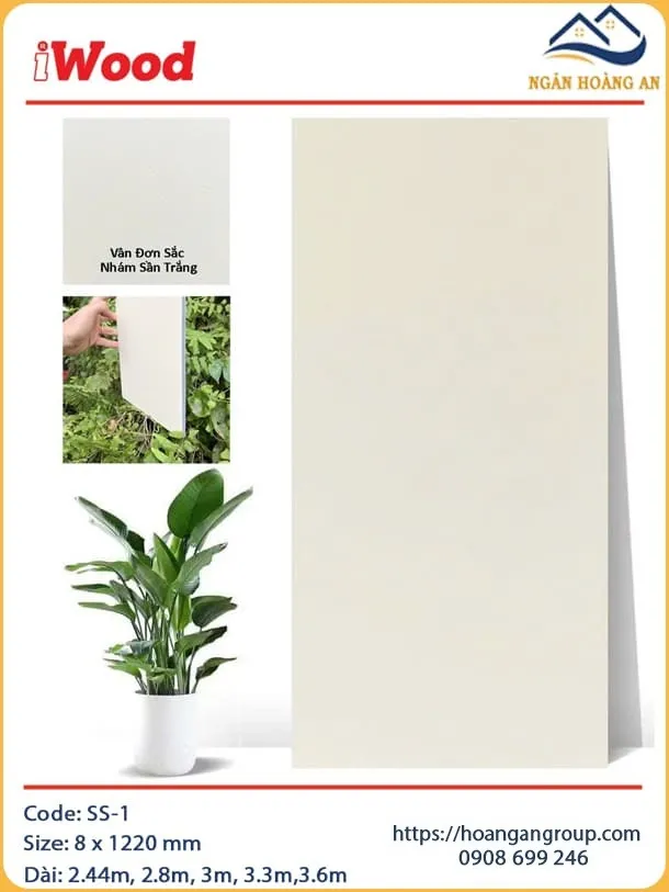 Tấm Than Tre Đa Năng Ốp Trần Vân Đơn Sắc iWood SS-1