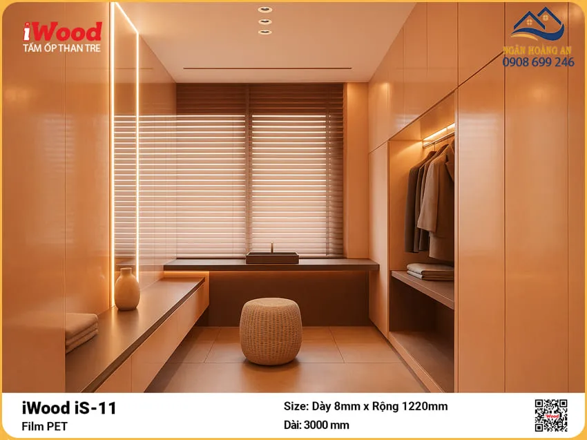 Tấm Than Tre iWood iS-11 PET Ốp Vách Trang Trí