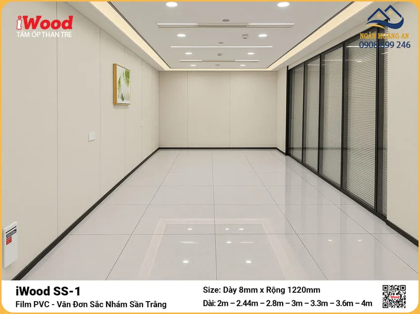 Tấm Than Tre iWood SS-1 Trắng Nhám Sần Ốp Tường Tấm Than Tre iWood SS-1 Trắng Nhám Sần Ốp Tường