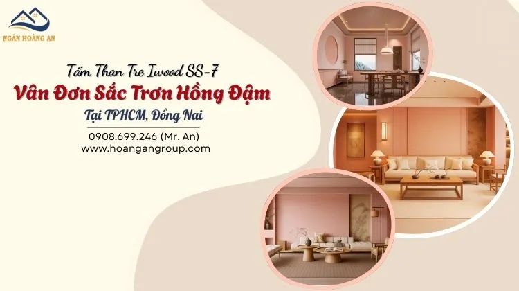 Tấm Than Tre Iwood SS-7 Vân Đơn Sắc Trơn Hồng Đậm Tại TPHCM, Đồng Nai