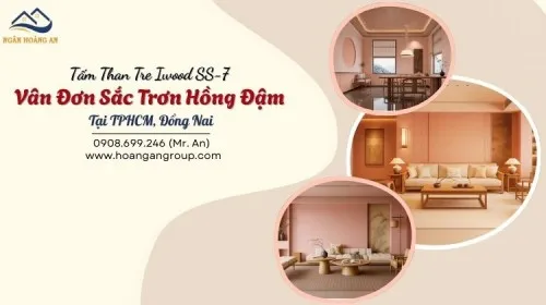 Tấm Than Tre Iwood SS-7 Vân Đơn Sắc Trơn Hồng Đậm Tại TPHCM, Đồng Nai