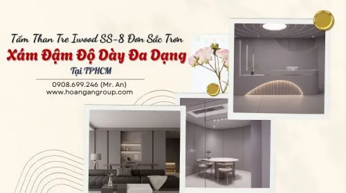 Tấm  Than Tre Iwood SS-8 Đơn Sắc Trơn Xám Đậm Độ Dày Đa Dạng Tại TPHCM