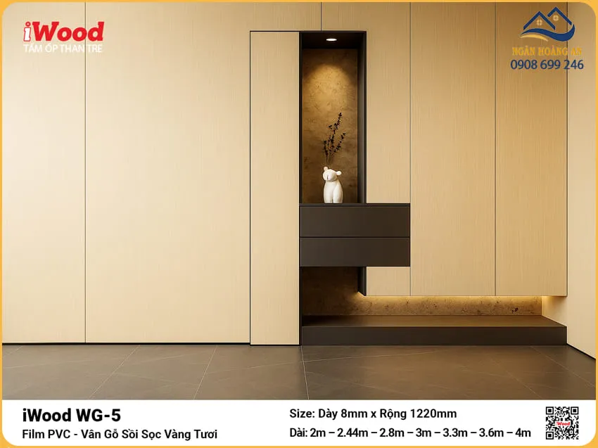Tấm Than Tre iWood WG-5 Vân Gỗ Sồi Trang Trí Nội Thất Tấm Than Tre iWood WG-5 Vân Gỗ Sồi Trang Trí Nội Thất
