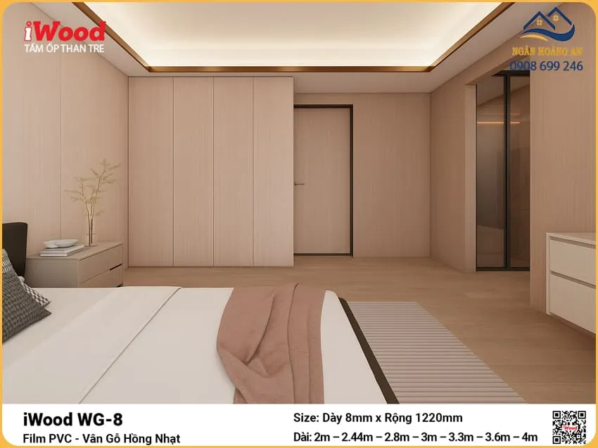 Tấm Than Tre iWood WG-8 Vân Gỗ Ốp Vách Trang Trí Nội Thất