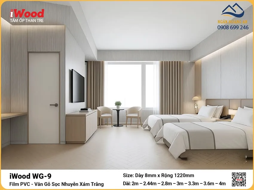 Tấm Than Tre iWood WG-9 Vân Gỗ Sọc Nhuyễn Cắt Theo Yêu Cầu