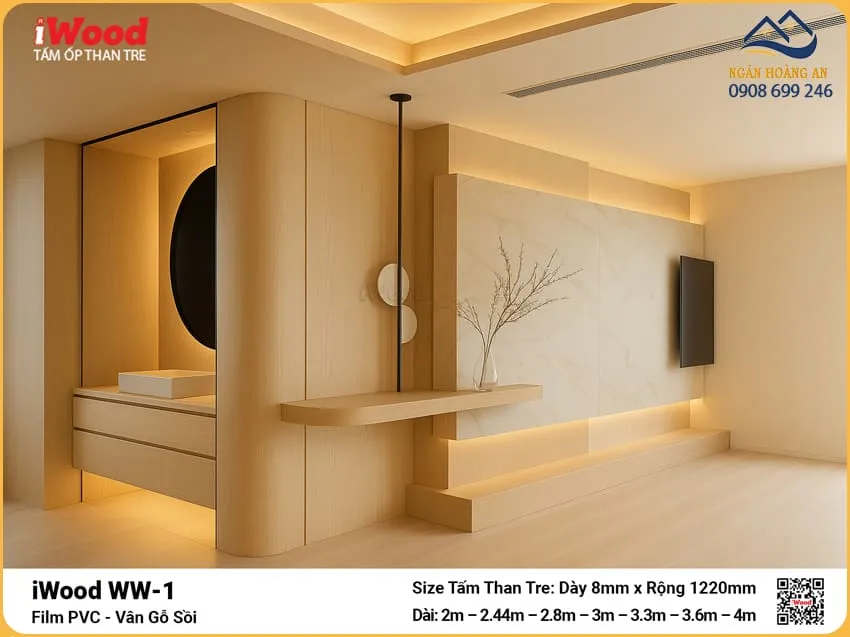 Tấm Than Tre iWood WW-1 Vân Gỗ Sồi Độ Dày Đa Dạng Tấm Than Tre iWood WW-1 Vân Gỗ Sồi Độ Dày Đa Dạng