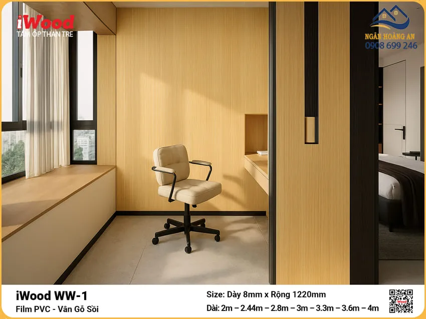 Tấm Than Tre iWood WW-1 Vân Gỗ Sồi Ốp Trang Trí Nội Thất Tấm Than Tre iWood WW-1 Vân Gỗ Sồi Ốp Trang Trí Nội Thất