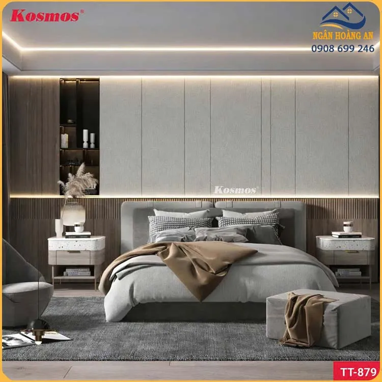 Tấm Than Tre Kosmos TT-879 Vân Vải Canvas Vàng Kem Ánh Kim Tấm Than Tre Kosmos TT-879 Vân Vải Canvas Vàng Kem Ánh Kim