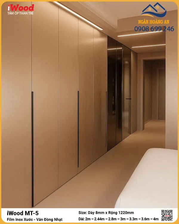 Tấm Than Tre MT-5 iWood Inox Xước Đồng Nhạt Cắt Theo Kích Thước