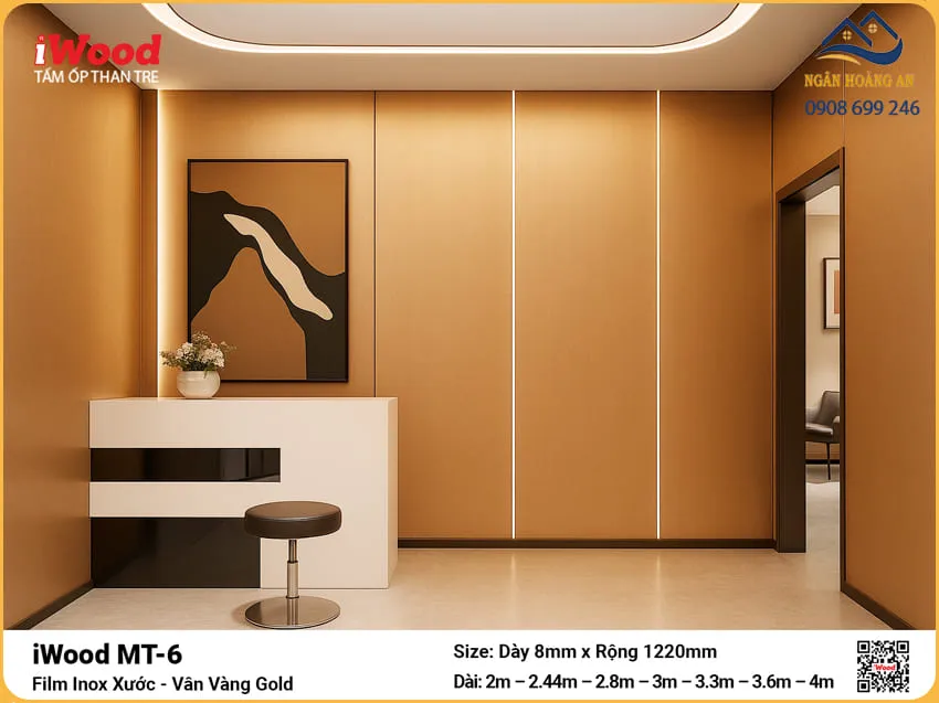 Tấm Than Tre MT-6 Màu Vàng Gold Lắp Đặt Dễ Dàng Tấm Than Tre MT-6 Màu Vàng Gold Lắp Đặt Dễ Dàng