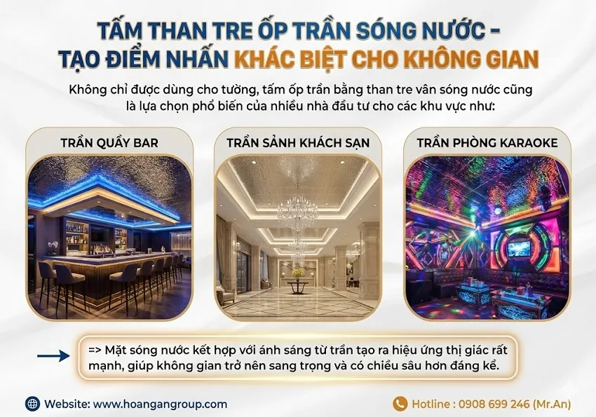 Tấm Than Tre Ốp Trần Sóng Nước – Tạo Điểm Nhấn Khác Biệt Cho Không Gian