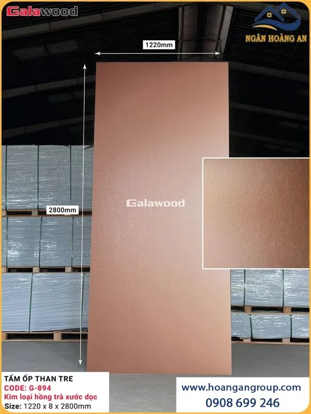 Tấm Ốp Than Tre Ốp Tường Kim Loại Hồng Ngọc Xước Galawood G-894 Tấm Ốp Than Tre Ốp Tường Kim Loại Hồng Ngọc Xước Galawood G-894