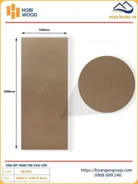 Tấm Than Tre Ốp Tường Vân Đơn Sắc Hobiwood HB 303