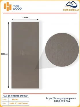 Tấm Than Tre Ốp Tường Vân Kim Loại Hobiwood HB 301